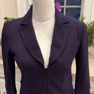 Nanette Lepore Expedition Deep Purple Textured Blazer